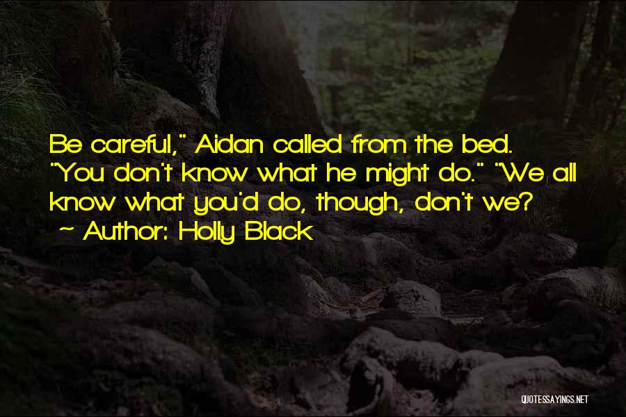 Holly Black Quotes: Be Careful, Aidan Called From The Bed. You Don't Know What He Might Do. We All Know What You'd Do,