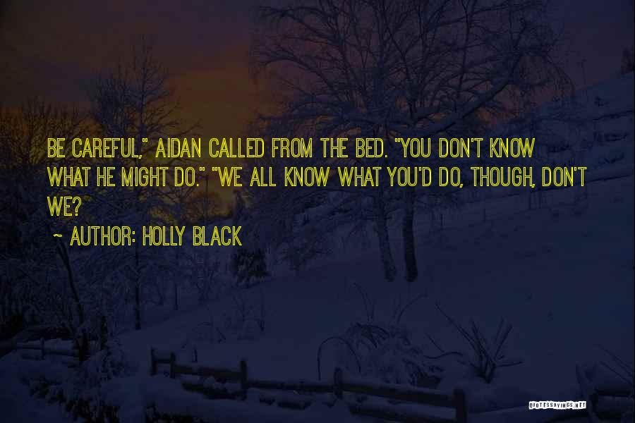 Holly Black Quotes: Be Careful, Aidan Called From The Bed. You Don't Know What He Might Do. We All Know What You'd Do,
