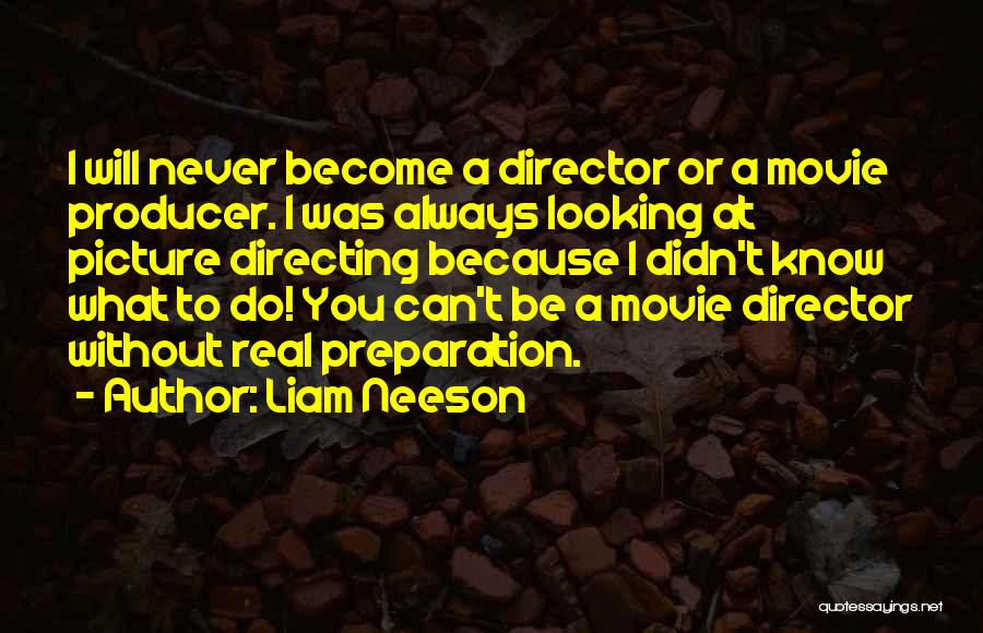 Liam Neeson Quotes: I Will Never Become A Director Or A Movie Producer. I Was Always Looking At Picture Directing Because I Didn't
