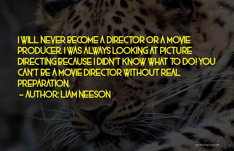 Liam Neeson Quotes: I Will Never Become A Director Or A Movie Producer. I Was Always Looking At Picture Directing Because I Didn't