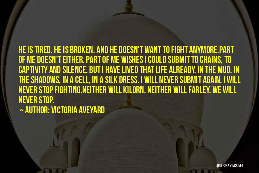 Victoria Aveyard Quotes: He Is Tired. He Is Broken. And He Doesn't Want To Fight Anymore.part Of Me Doesn't Either. Part Of Me