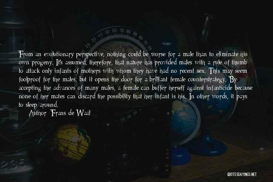 Frans De Waal Quotes: From An Evolutionary Perspective, Nothing Could Be Worse For A Male Than To Eliminate His Own Progeny. It's Assumed, Therefore,