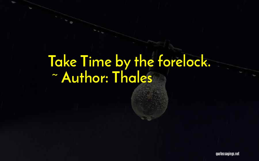 Thales Quotes: Take Time By The Forelock.