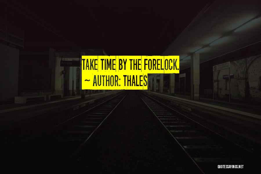 Thales Quotes: Take Time By The Forelock.
