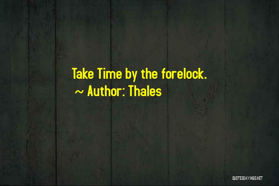 Thales Quotes: Take Time By The Forelock.