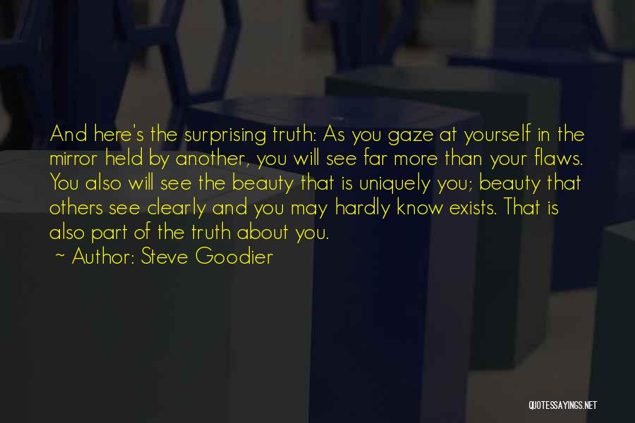 Steve Goodier Quotes: And Here's The Surprising Truth: As You Gaze At Yourself In The Mirror Held By Another, You Will See Far