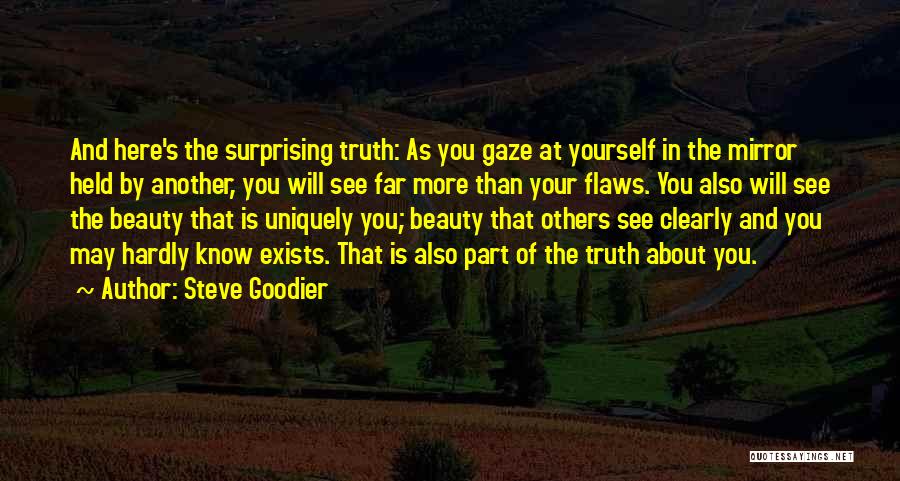 Steve Goodier Quotes: And Here's The Surprising Truth: As You Gaze At Yourself In The Mirror Held By Another, You Will See Far