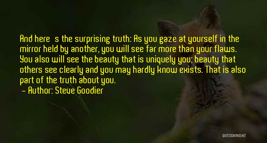 Steve Goodier Quotes: And Here's The Surprising Truth: As You Gaze At Yourself In The Mirror Held By Another, You Will See Far