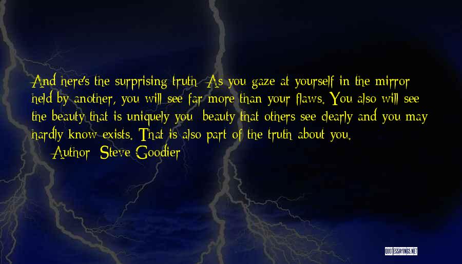 Steve Goodier Quotes: And Here's The Surprising Truth: As You Gaze At Yourself In The Mirror Held By Another, You Will See Far