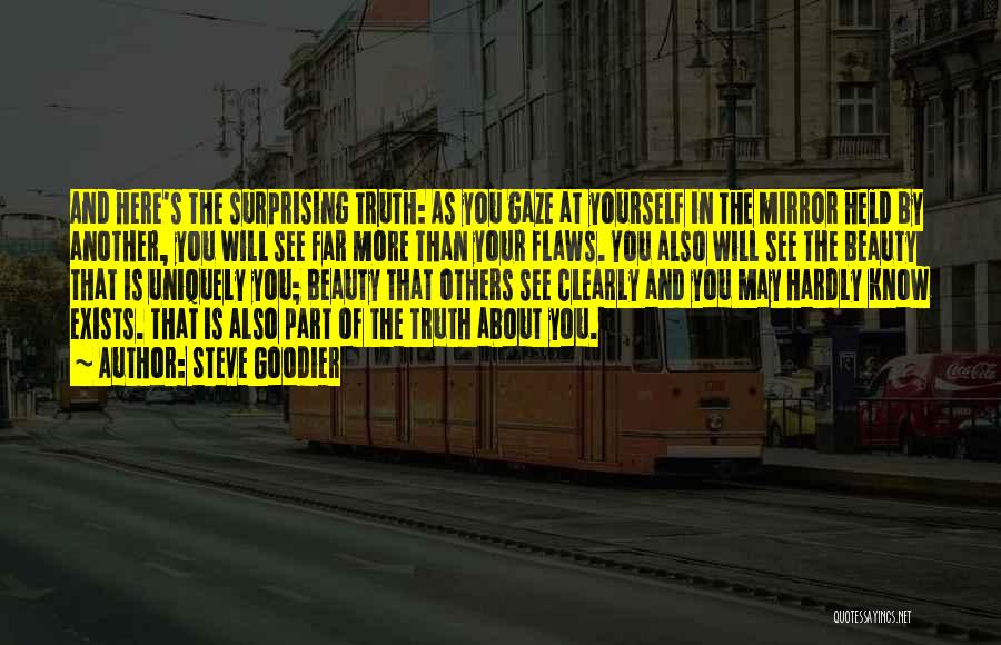 Steve Goodier Quotes: And Here's The Surprising Truth: As You Gaze At Yourself In The Mirror Held By Another, You Will See Far