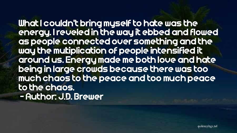 J.D. Brewer Quotes: What I Couldn't Bring Myself To Hate Was The Energy. I Reveled In The Way It Ebbed And Flowed As