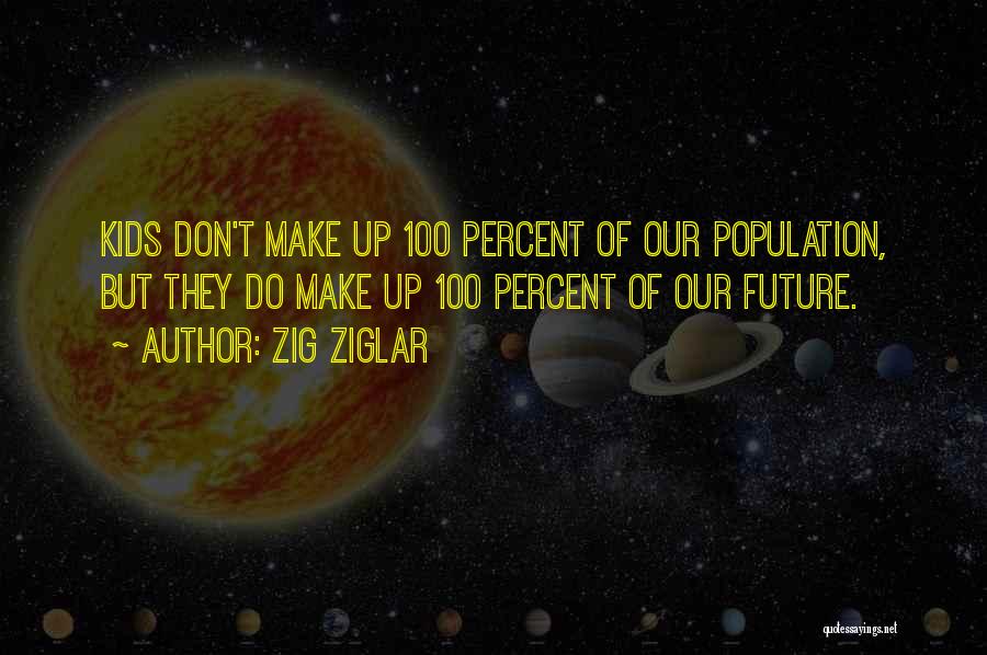 Zig Ziglar Quotes: Kids Don't Make Up 100 Percent Of Our Population, But They Do Make Up 100 Percent Of Our Future.