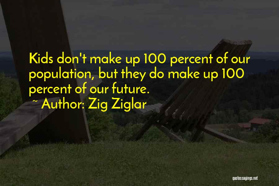 Zig Ziglar Quotes: Kids Don't Make Up 100 Percent Of Our Population, But They Do Make Up 100 Percent Of Our Future.