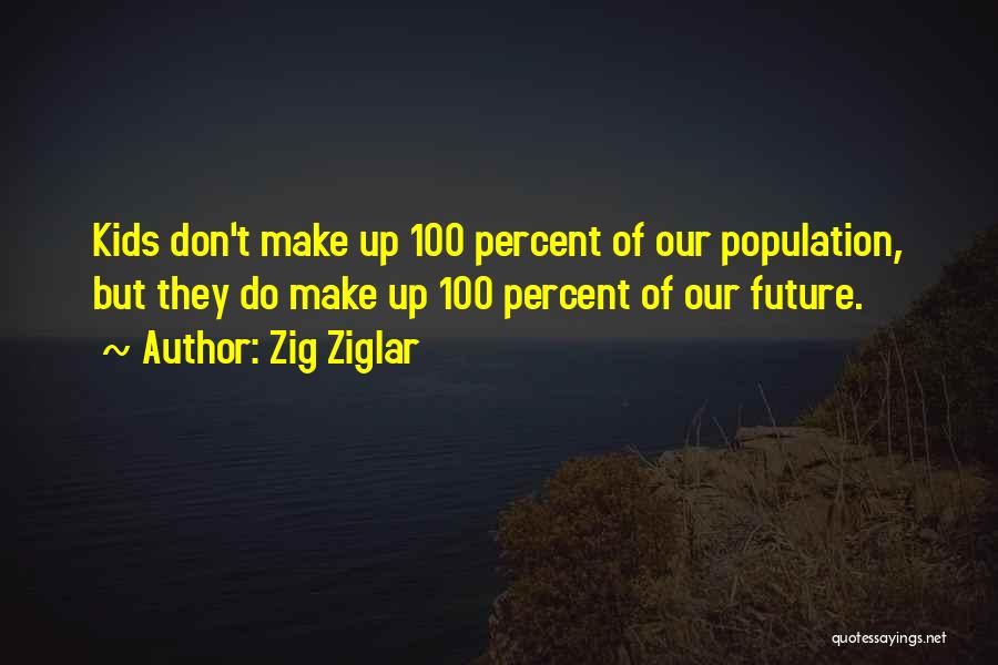 Zig Ziglar Quotes: Kids Don't Make Up 100 Percent Of Our Population, But They Do Make Up 100 Percent Of Our Future.