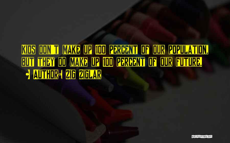 Zig Ziglar Quotes: Kids Don't Make Up 100 Percent Of Our Population, But They Do Make Up 100 Percent Of Our Future.