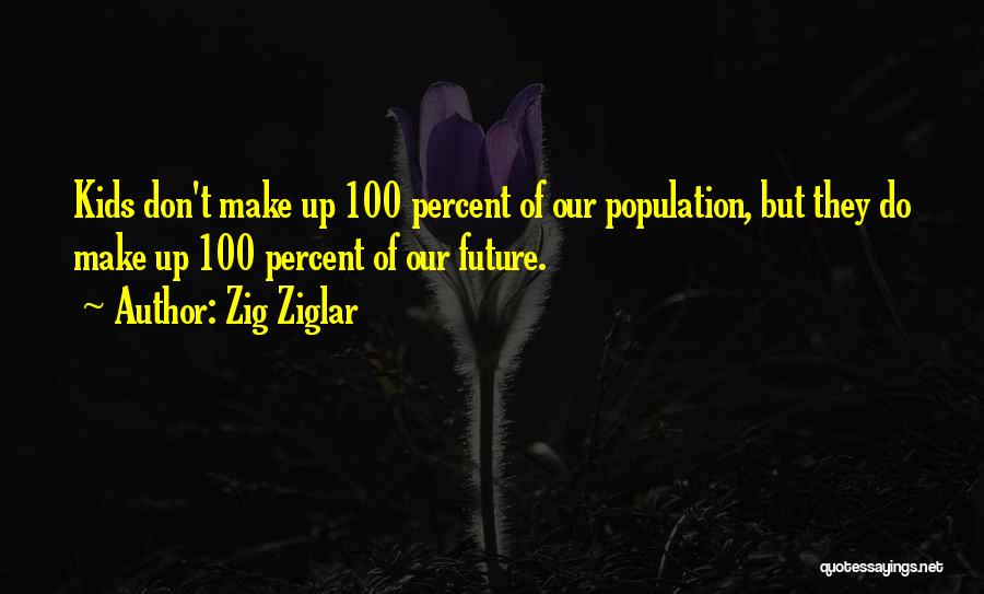 Zig Ziglar Quotes: Kids Don't Make Up 100 Percent Of Our Population, But They Do Make Up 100 Percent Of Our Future.