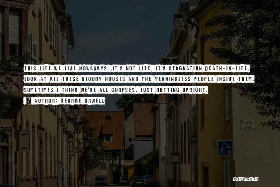 George Orwell Quotes: This Life We Live Nowadays. It's Not Life, It's Stagnation Death-in-life. Look At All These Bloody Houses And The Meaningless