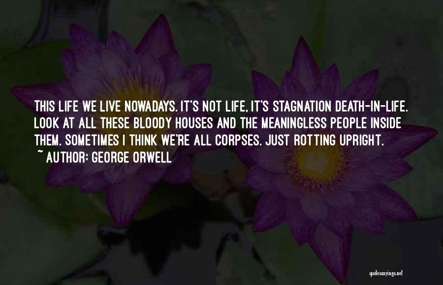 George Orwell Quotes: This Life We Live Nowadays. It's Not Life, It's Stagnation Death-in-life. Look At All These Bloody Houses And The Meaningless