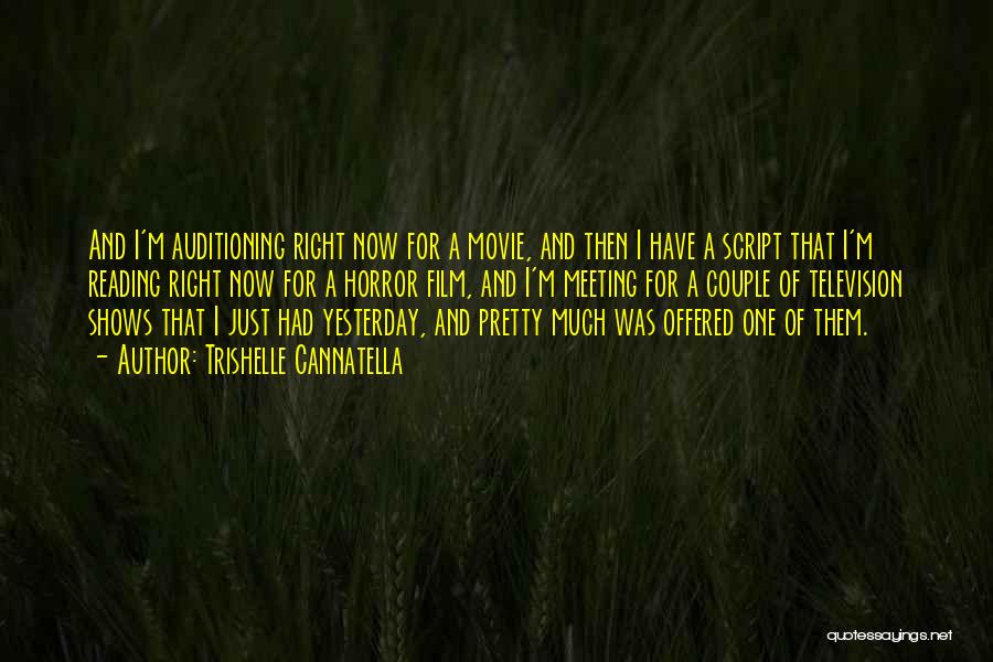 Trishelle Cannatella Quotes: And I'm Auditioning Right Now For A Movie, And Then I Have A Script That I'm Reading Right Now For