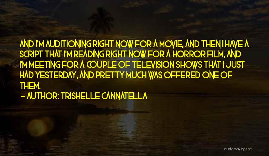 Trishelle Cannatella Quotes: And I'm Auditioning Right Now For A Movie, And Then I Have A Script That I'm Reading Right Now For