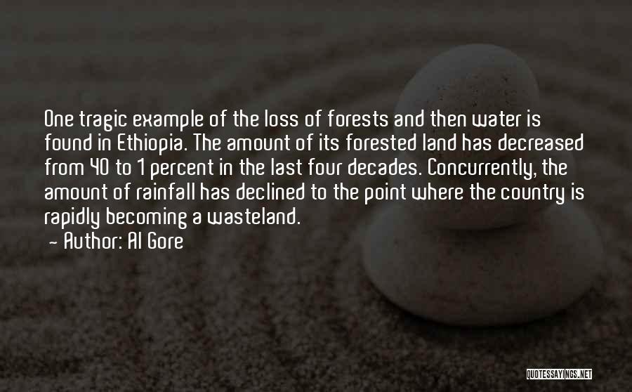 Al Gore Quotes: One Tragic Example Of The Loss Of Forests And Then Water Is Found In Ethiopia. The Amount Of Its Forested