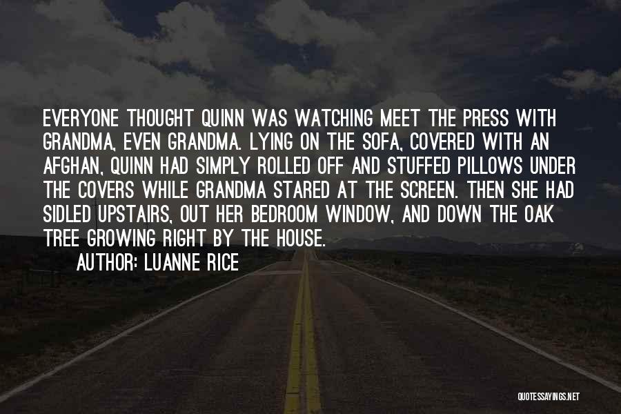 Luanne Rice Quotes: Everyone Thought Quinn Was Watching Meet The Press With Grandma, Even Grandma. Lying On The Sofa, Covered With An Afghan,