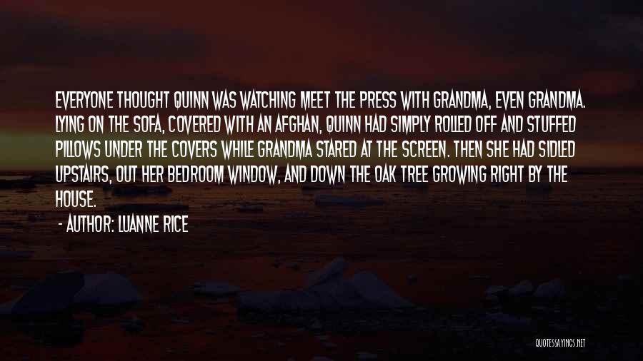 Luanne Rice Quotes: Everyone Thought Quinn Was Watching Meet The Press With Grandma, Even Grandma. Lying On The Sofa, Covered With An Afghan,