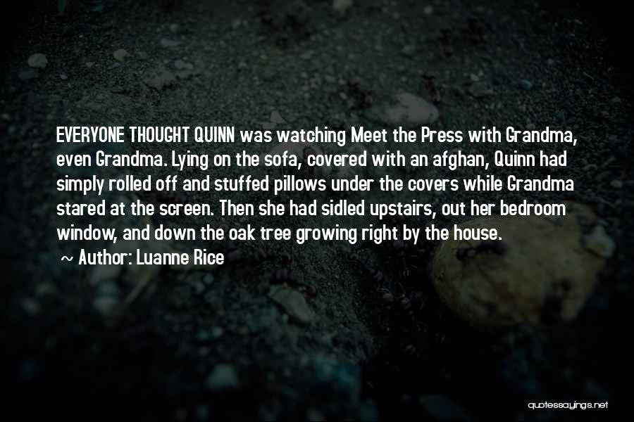 Luanne Rice Quotes: Everyone Thought Quinn Was Watching Meet The Press With Grandma, Even Grandma. Lying On The Sofa, Covered With An Afghan,