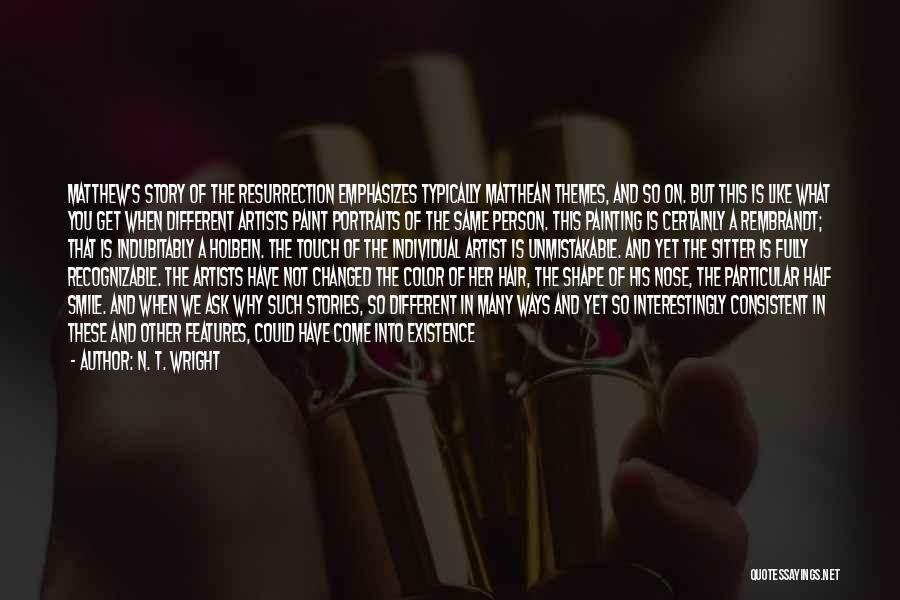 N. T. Wright Quotes: Matthew's Story Of The Resurrection Emphasizes Typically Matthean Themes, And So On. But This Is Like What You Get When