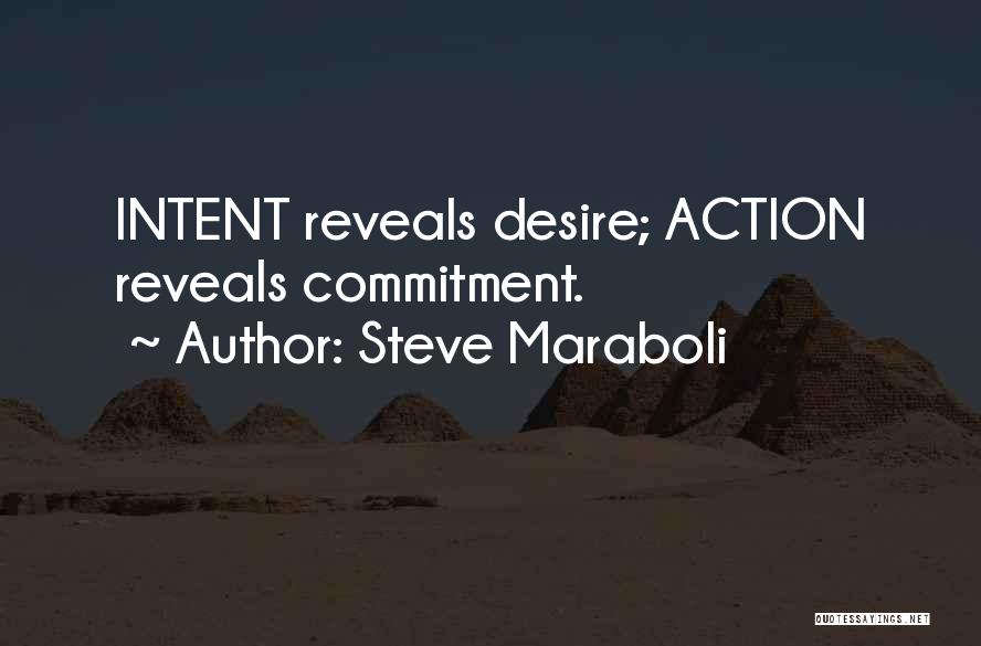 Steve Maraboli Quotes: Intent Reveals Desire; Action Reveals Commitment.
