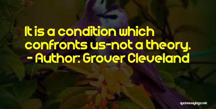 Grover Cleveland Quotes: It Is A Condition Which Confronts Us-not A Theory.