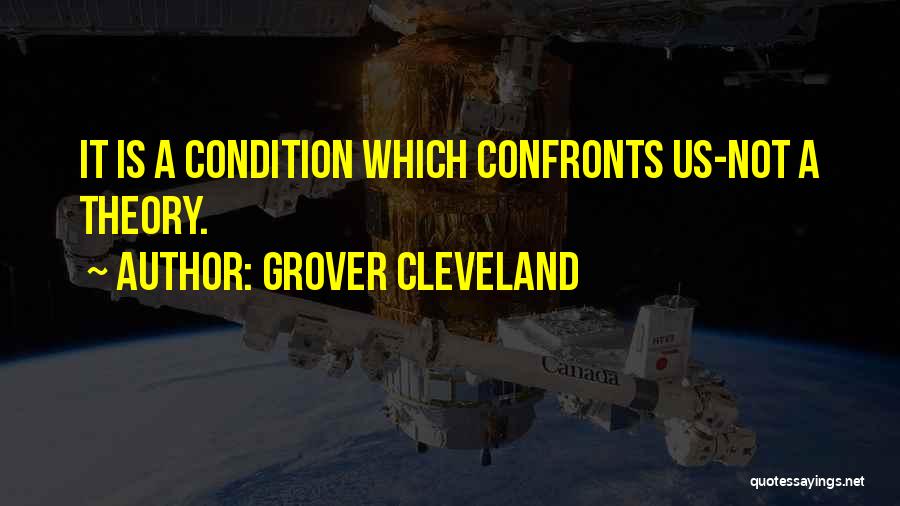 Grover Cleveland Quotes: It Is A Condition Which Confronts Us-not A Theory.