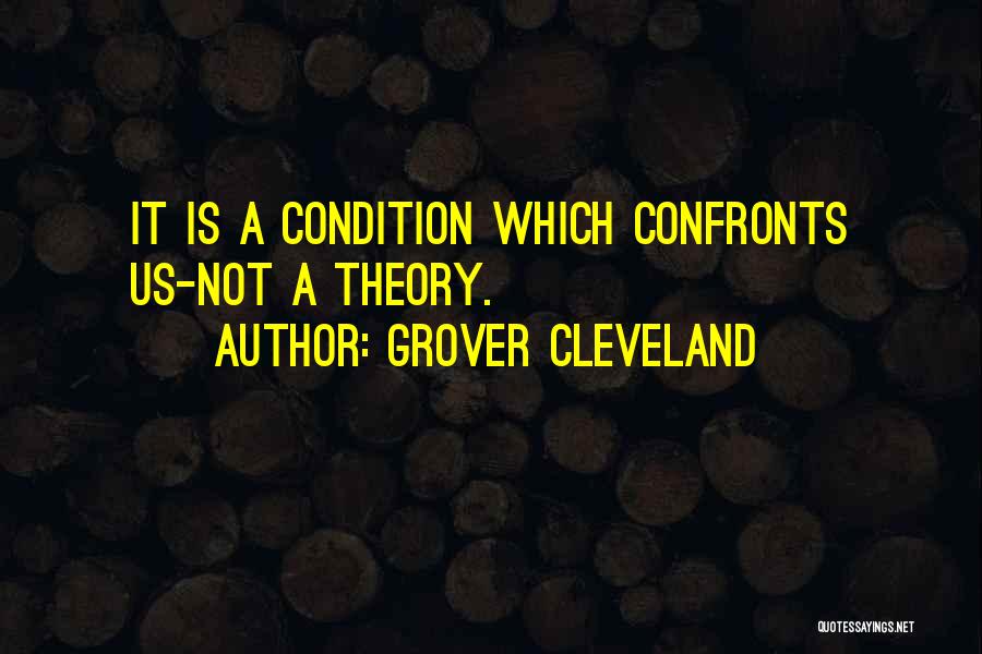 Grover Cleveland Quotes: It Is A Condition Which Confronts Us-not A Theory.