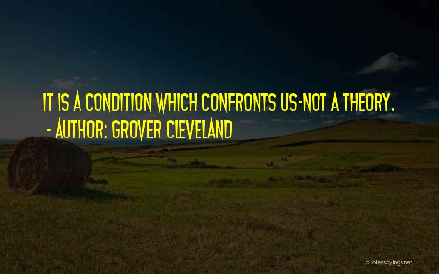 Grover Cleveland Quotes: It Is A Condition Which Confronts Us-not A Theory.