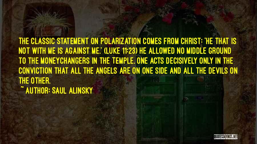 Saul Alinsky Quotes: The Classic Statement On Polarization Comes From Christ: 'he That Is Not With Me Is Against Me.' (luke 11:23) He