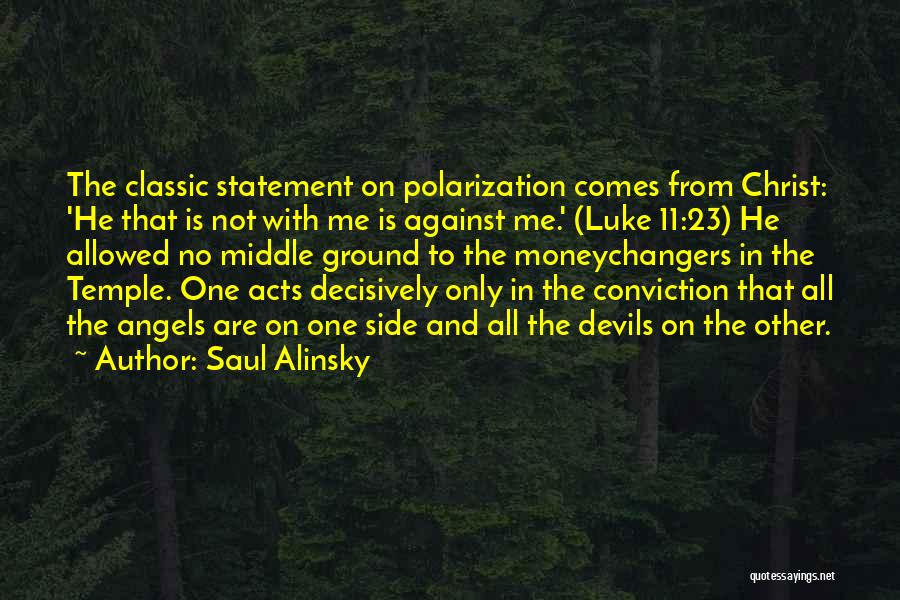 Saul Alinsky Quotes: The Classic Statement On Polarization Comes From Christ: 'he That Is Not With Me Is Against Me.' (luke 11:23) He