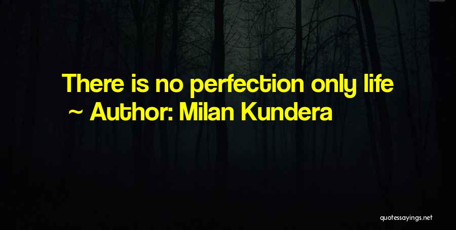 Milan Kundera Quotes: There Is No Perfection Only Life