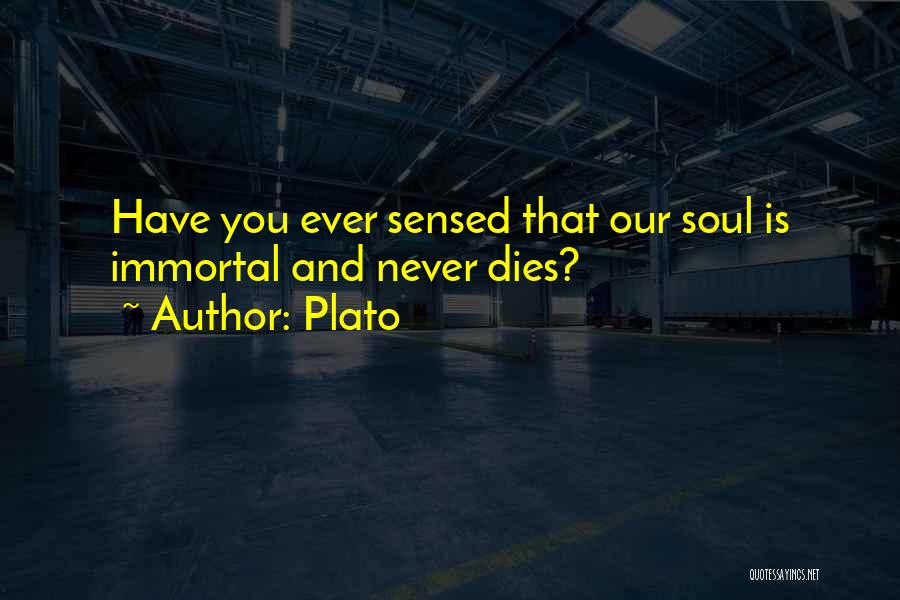 Plato Quotes: Have You Ever Sensed That Our Soul Is Immortal And Never Dies?