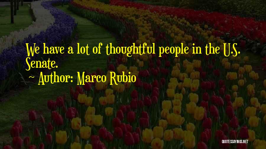Marco Rubio Quotes: We Have A Lot Of Thoughtful People In The U.s. Senate.
