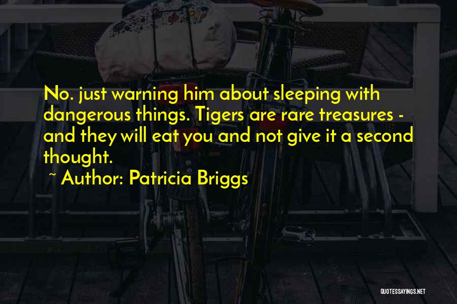 Patricia Briggs Quotes: No. Just Warning Him About Sleeping With Dangerous Things. Tigers Are Rare Treasures - And They Will Eat You And