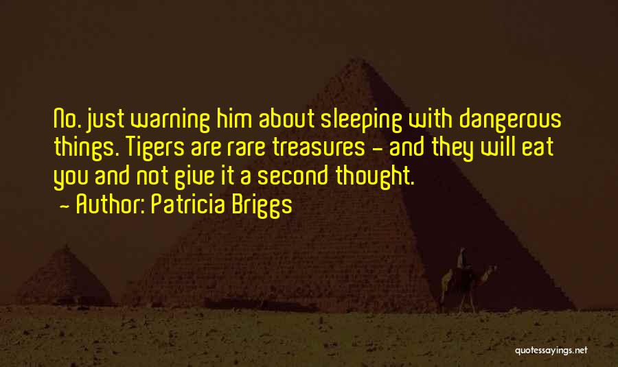 Patricia Briggs Quotes: No. Just Warning Him About Sleeping With Dangerous Things. Tigers Are Rare Treasures - And They Will Eat You And