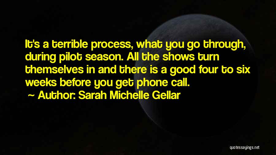 Sarah Michelle Gellar Quotes: It's A Terrible Process, What You Go Through, During Pilot Season. All The Shows Turn Themselves In And There Is