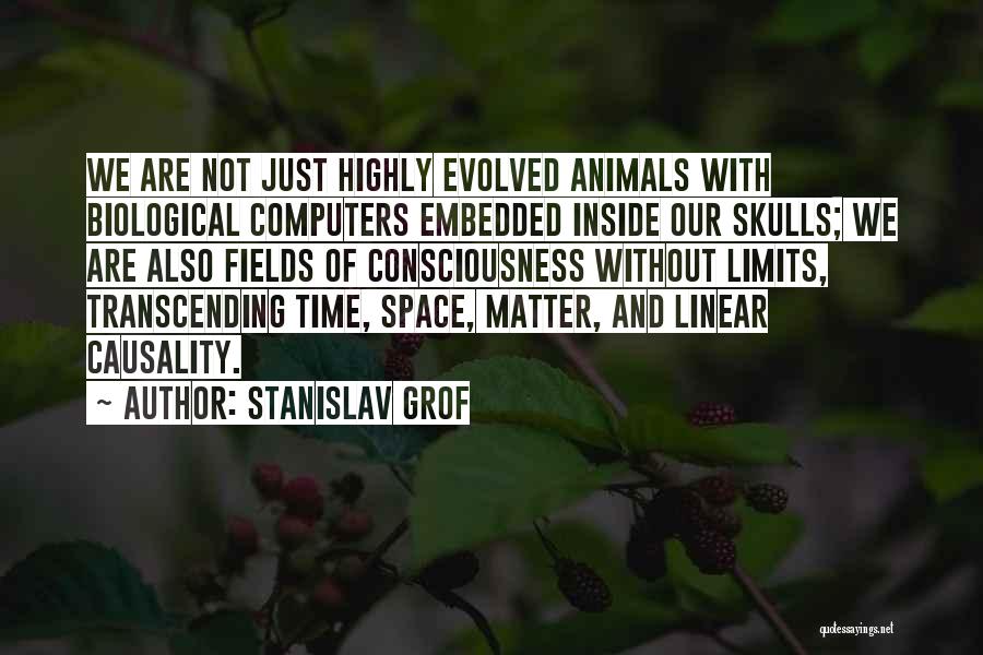 Stanislav Grof Quotes: We Are Not Just Highly Evolved Animals With Biological Computers Embedded Inside Our Skulls; We Are Also Fields Of Consciousness