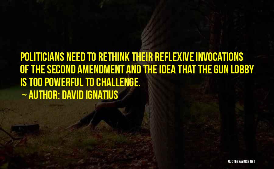 David Ignatius Quotes: Politicians Need To Rethink Their Reflexive Invocations Of The Second Amendment And The Idea That The Gun Lobby Is Too