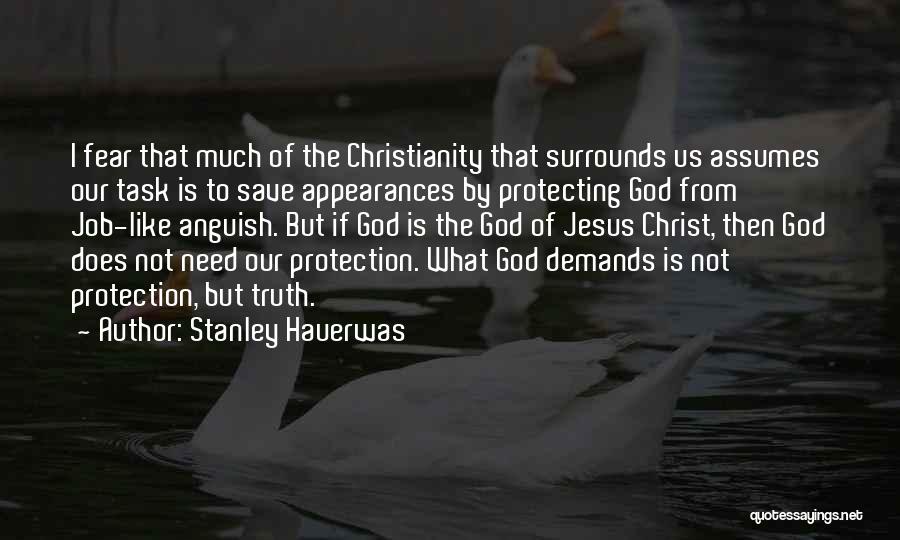 Stanley Hauerwas Quotes: I Fear That Much Of The Christianity That Surrounds Us Assumes Our Task Is To Save Appearances By Protecting God