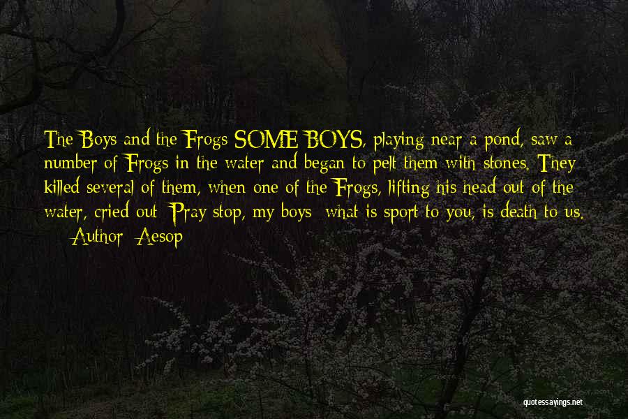 Aesop Quotes: The Boys And The Frogs Some Boys, Playing Near A Pond, Saw A Number Of Frogs In The Water And