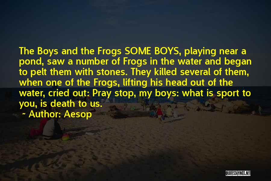 Aesop Quotes: The Boys And The Frogs Some Boys, Playing Near A Pond, Saw A Number Of Frogs In The Water And