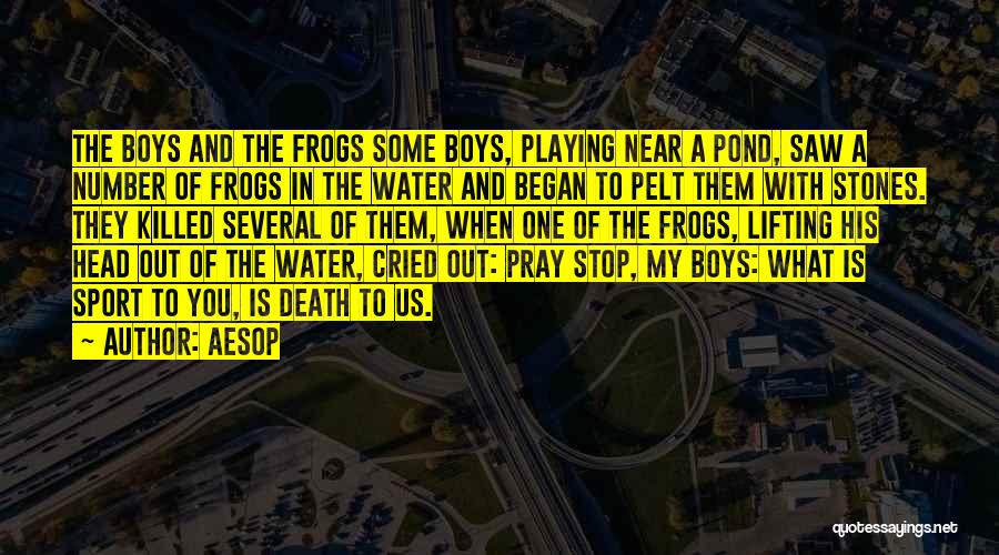 Aesop Quotes: The Boys And The Frogs Some Boys, Playing Near A Pond, Saw A Number Of Frogs In The Water And