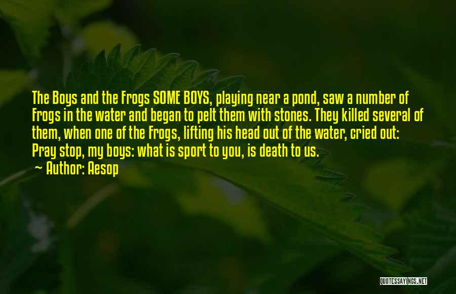 Aesop Quotes: The Boys And The Frogs Some Boys, Playing Near A Pond, Saw A Number Of Frogs In The Water And