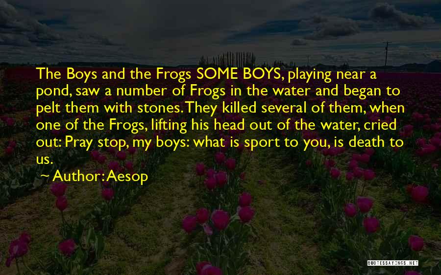 Aesop Quotes: The Boys And The Frogs Some Boys, Playing Near A Pond, Saw A Number Of Frogs In The Water And